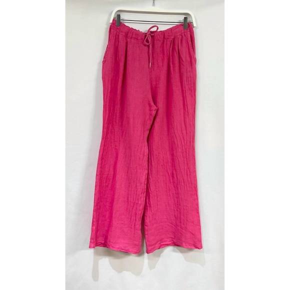 NEW VENTI6 linen palazzo pants in fuchsia - Picture 5 of 6